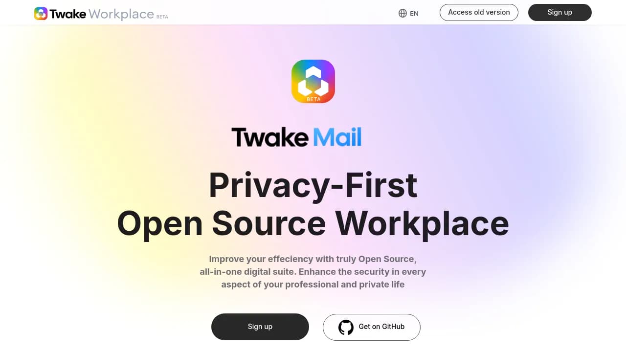 Screenshot of Twake website