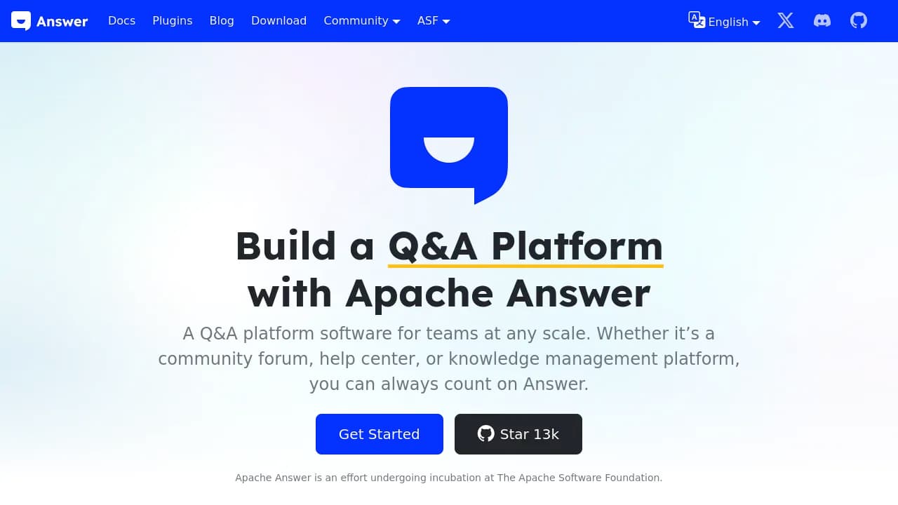 Screenshot of answer website