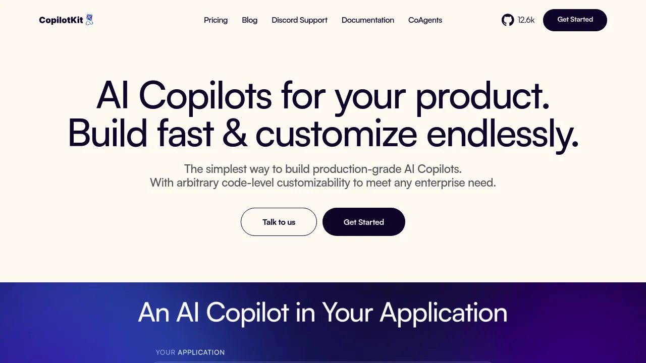 Screenshot of CopilotKit website